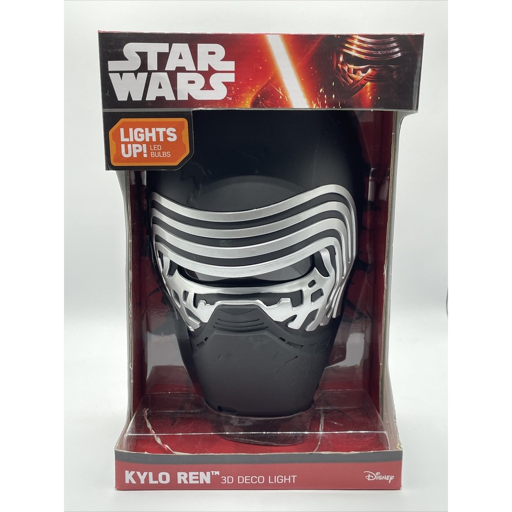 Disney KYLO REN Face / Helmet 3D FX Deco Wall Nightlight LED Light Star Wars NIB